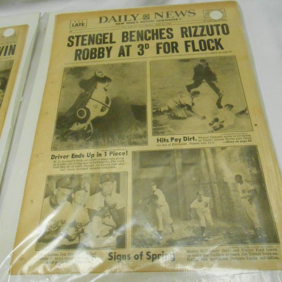 2 New York's Picture Newspaper Sports Articles & More 1956 protective sleeves 🔥 - Picture 8 of 9